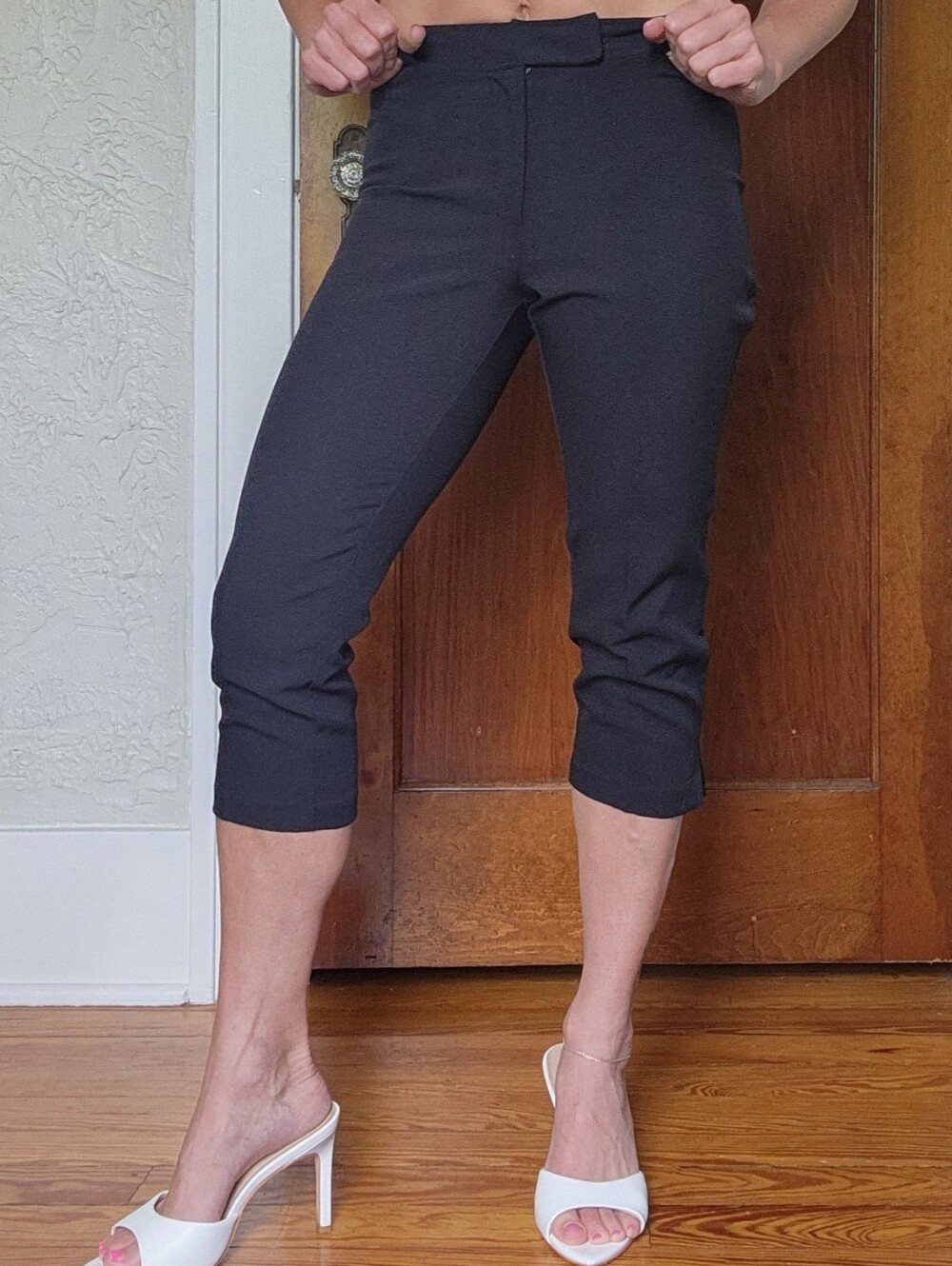 XOXO Vintage 90s Cropped Black Pedal Pushers Trouser Pants, Size 3